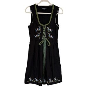 Scarlett Darkness Black Victorian Goth Embroidered Corset Dress Medium